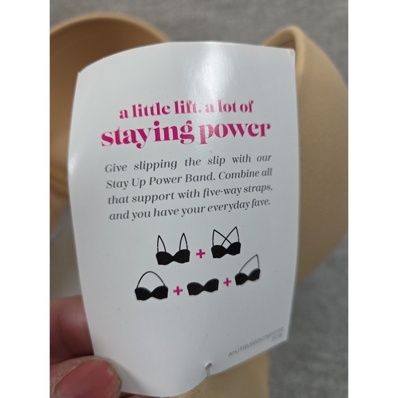 Maidenform Stay Put Strapless Bra 34C Custom Lift Pick Me Up Power Band Tan NEW - Picture 12 of 12